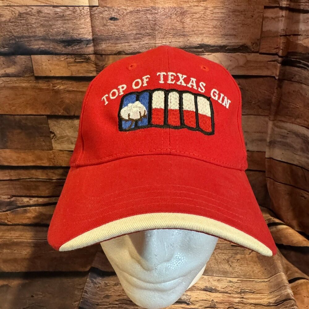 Top Of Texas Cotton Boll Bale Hat Adjustable H & L Strap Back Cap 100% Cotton